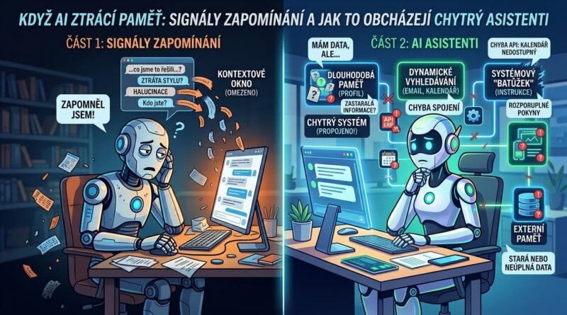 Náhledový obrázek pro článek o tom, ja kto vypadá když AI zapomíná, proč je to důležité a jak to obchází AI agenti, i když zapomínají stejně.